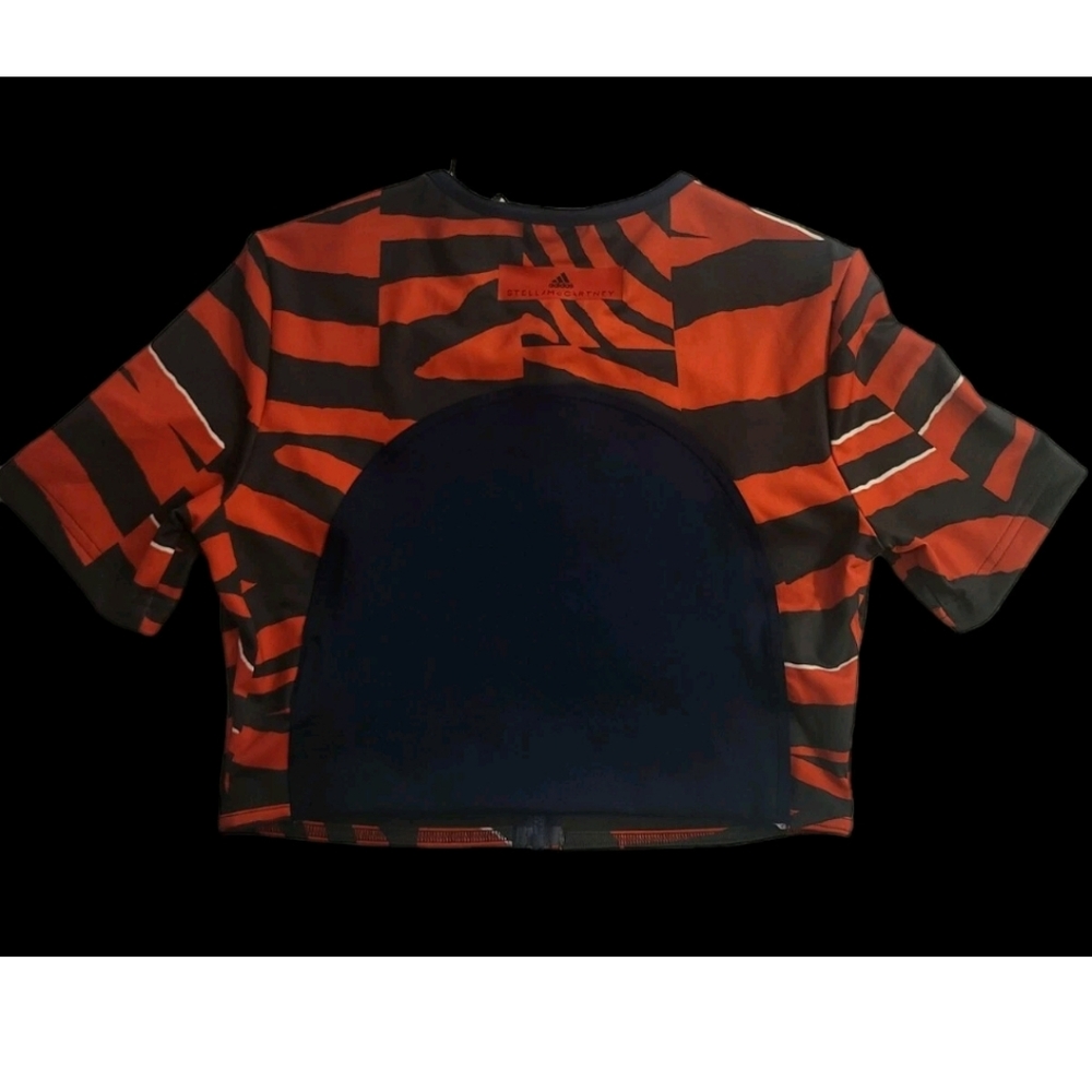 Adidas by Stella McCartney‎ Zebra Print Front Zip CLIMALITE Active-Wear Top Sz S - Picture 2 of 9